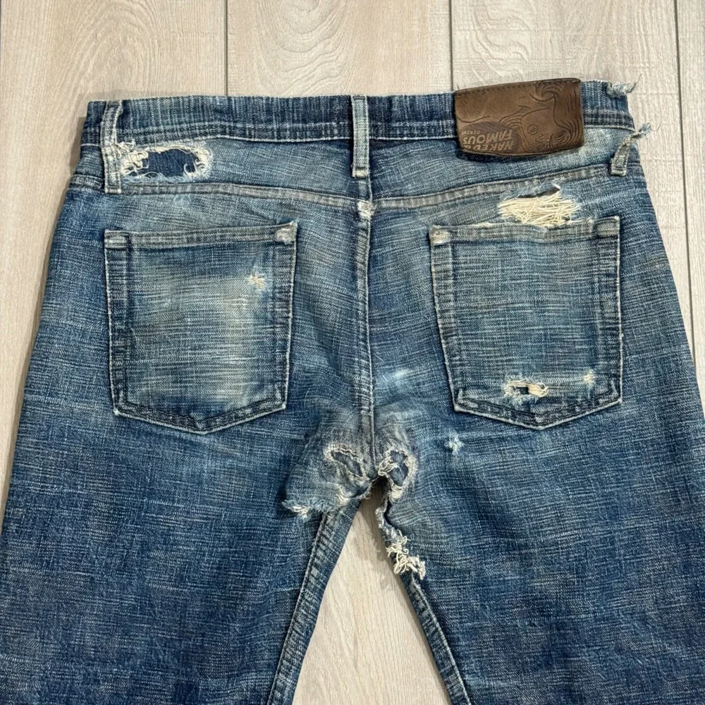 Naked & Famous Weird Guy Jeans Mens 33 Blue Frankenstein Raw Japanese Denim